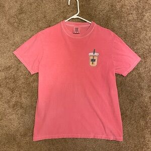 Fleo Iced Coffee Oversized T Shirt Top Pink Medium